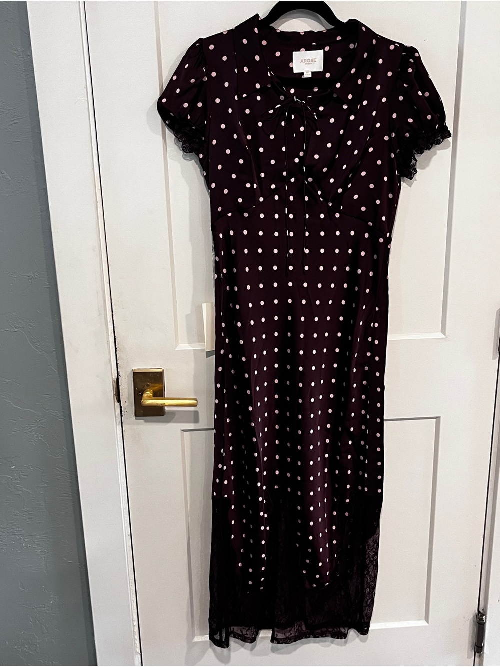 Arose Studio Nerina Collared Lace Midi Dress Medium - Picture 5 of 15